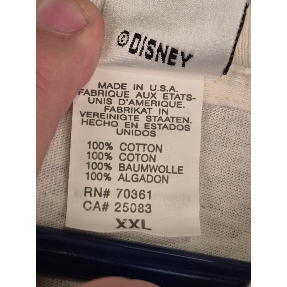 Vintage Disney Store Hunchback of Notre Dame Graphic T-Shirt Mens XXL Cream 90s - Picture 14 of 16